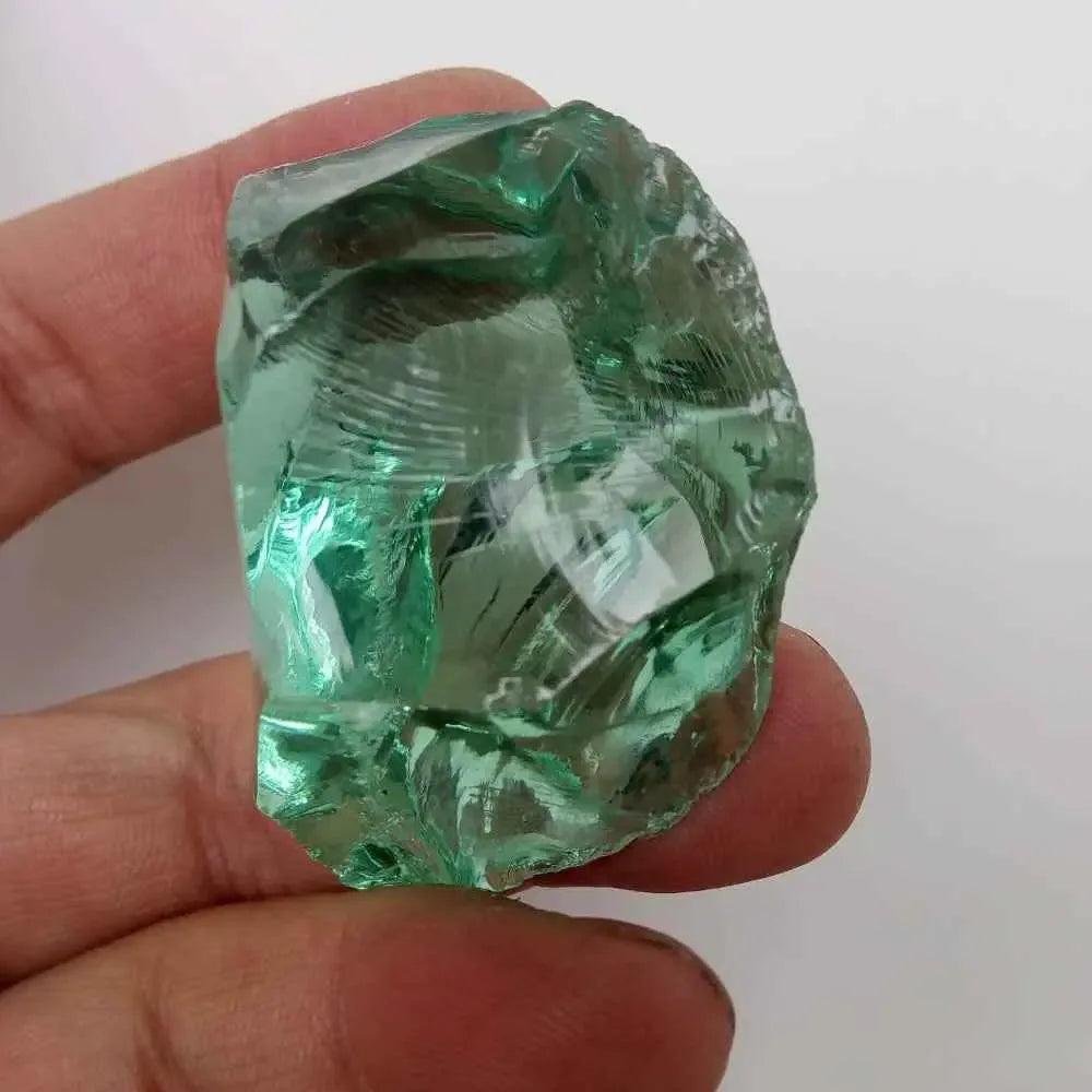 Natural White Green Agate Crystal rough stone - CRYSTALOIL