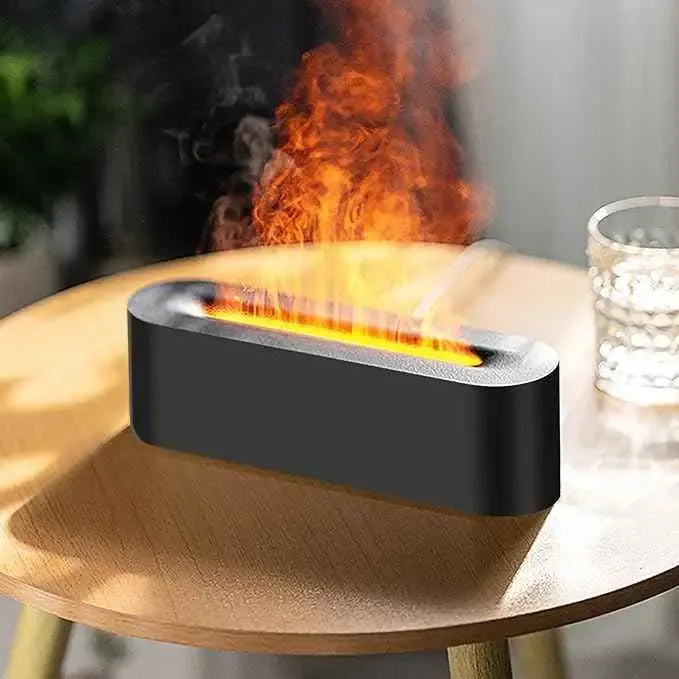 Flame Essential Oil Diffusers, Upgrade 7 Colour Lights Aromatherapy Diffuser, Oil Diffuser, Air Humidifier, Aroma Diffusers For Home, Bedroom, Office, Yoga, Timer &amp; Waterless Auto Off 150ml - CRYSTALOIL