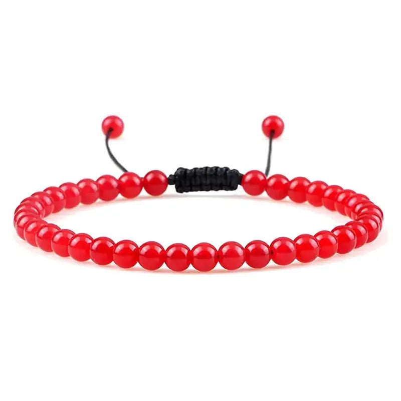 Natural Stone Agate Bead Pop of Color Unisex Bracelet - CRYSTALOIL