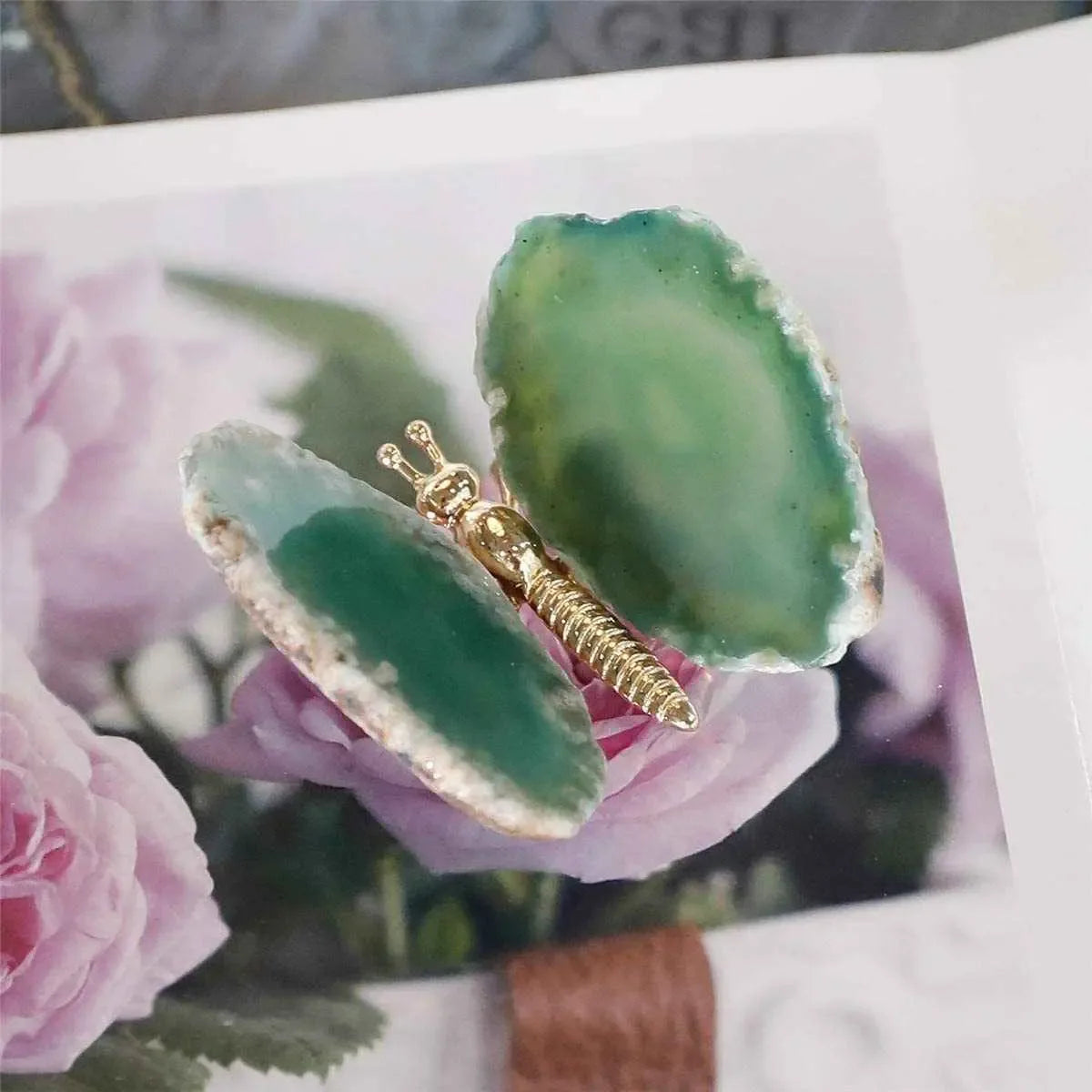 Natural Agate Butterfly Wings Light Luxury Mineral crystal decoration - CRYSTALOIL