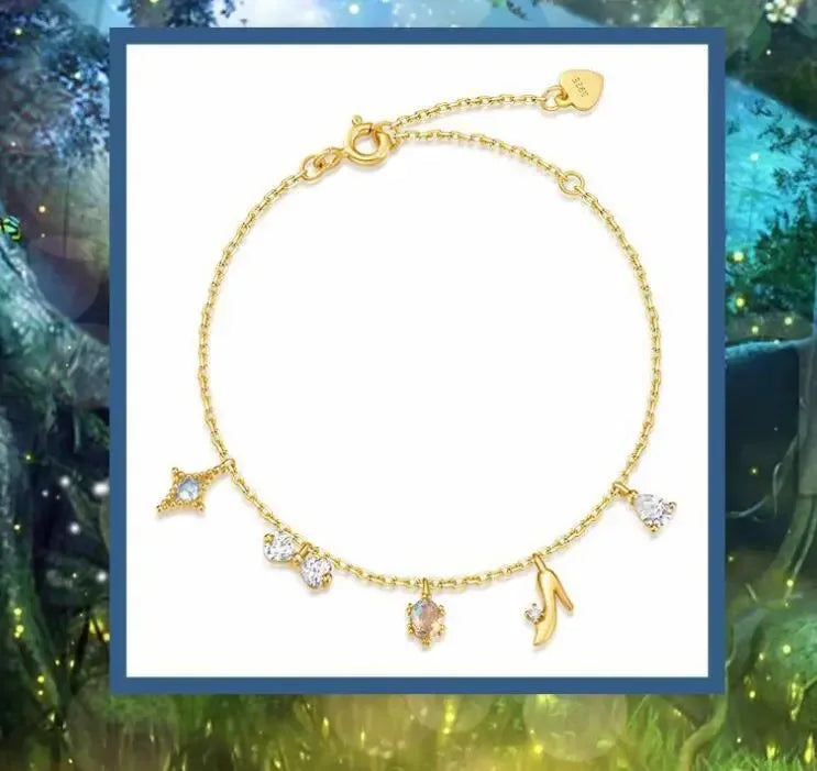 Blue Crystal Shoes S925 Silver Bracelet - CRYSTALOIL