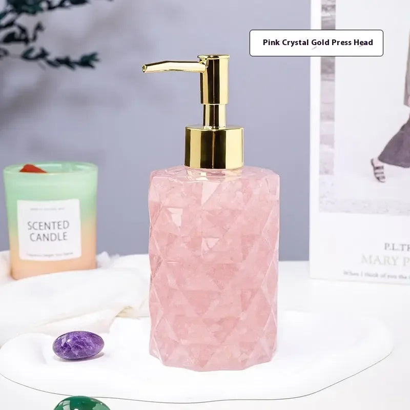 Natural Crystal Tumble Stones Soap Storage Bottle - CRYSTALOIL