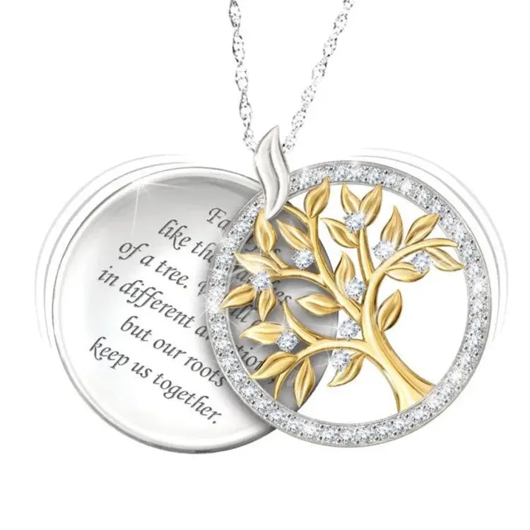 Elegant and Stylish Studded Tree of Life Necklace - CRYSTALOIL