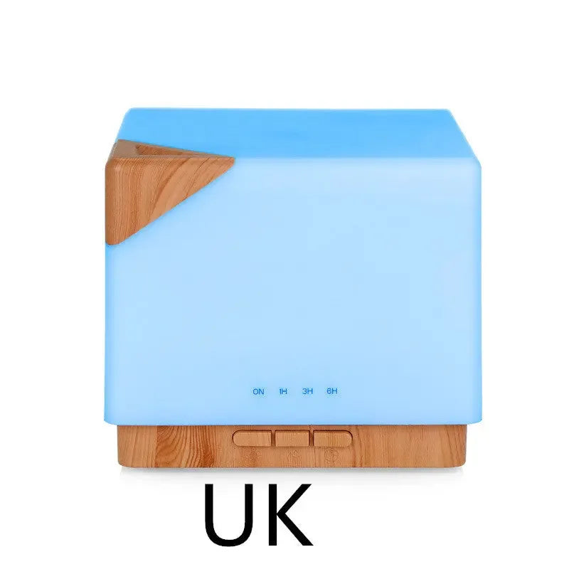 Water Cube Colorful Wood Grain Cold Fog Ultrasonic Humidifier Aromatherapy Machine - CRYSTALOIL