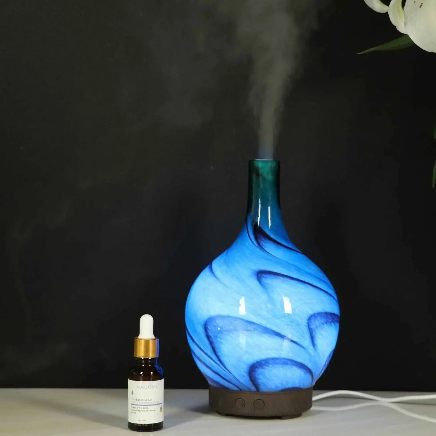 Ceramic Ultrasonic Aroma Diffuser - Enhance Your Space with Tranquil Ink Painting Design - CRYSTALOIL