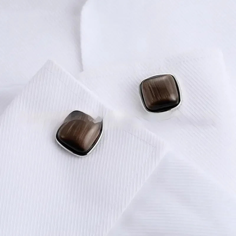 High-end Opal Cufflinks Business Shirt French Cufflink Ornament - CRYSTALOIL