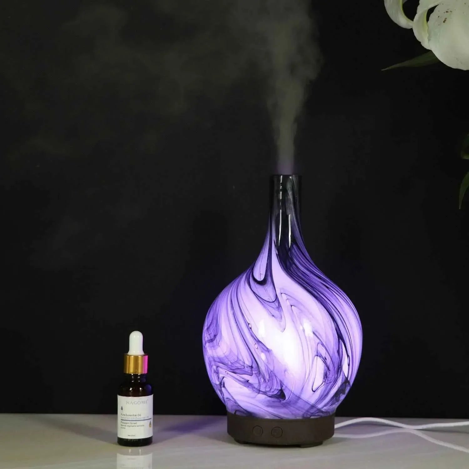 Ceramic Ultrasonic Aroma Diffuser - Enhance Your Space with Tranquil Ink Painting Design - CRYSTALOIL
