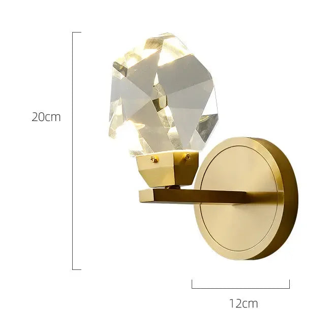 All copper postmodern light luxury crystal wall lamp, - CRYSTALOIL