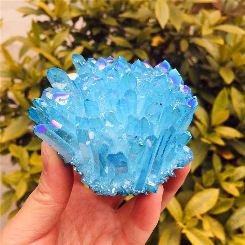 Blue Natural White Crystal Cluster - CRYSTALOIL