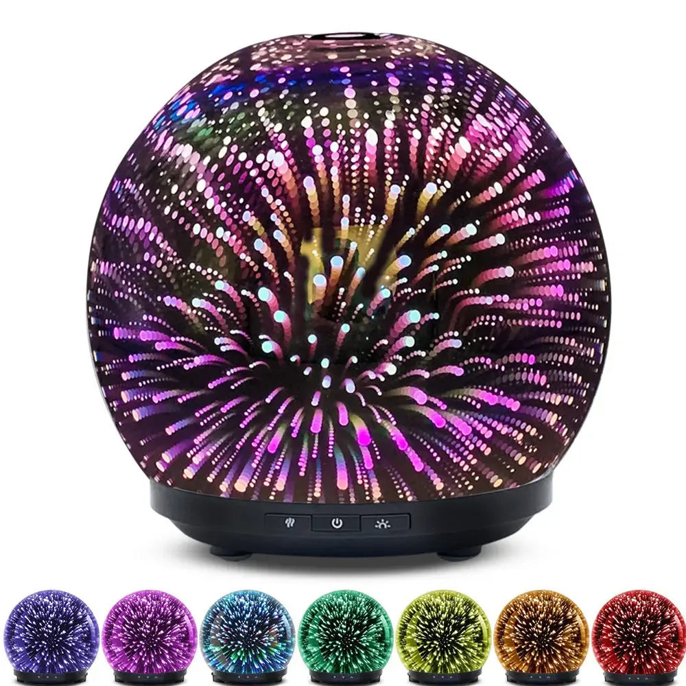 3D Glass 250ML Colorful Aroma Diffuser, combining functionality with aesthetic appeal, - CRYSTALOIL