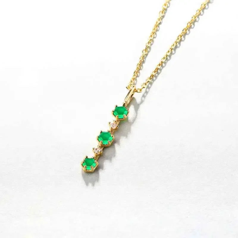 Natural Mozambique Garnet Pendant in Gold-Plated Setting - CRYSTALOIL