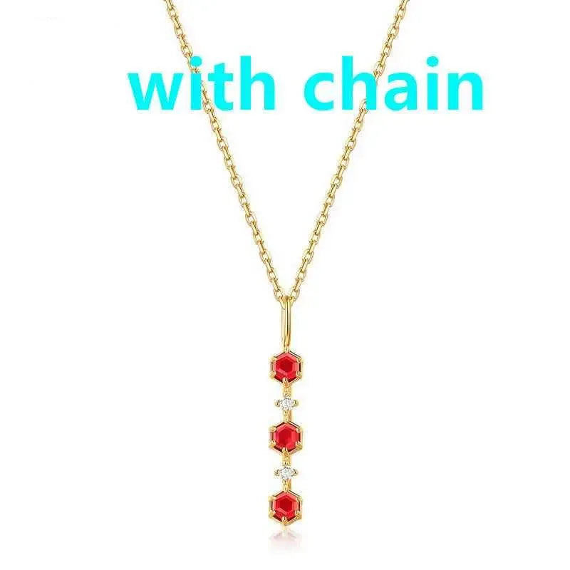 Natural Mozambique Garnet Pendant in Gold-Plated Setting - CRYSTALOIL