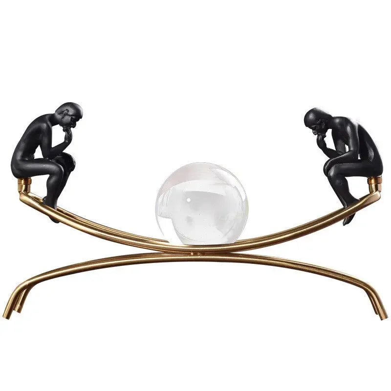 European Modern Light Luxury Crystal Ball Thinker Metal Crafts - CRYSTALOIL