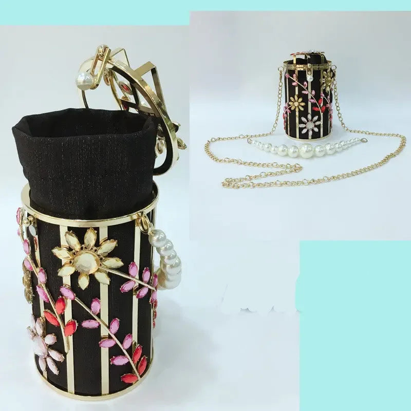 Crystal Flowers Evening Bag Women Luxury Designer Metallic Bags - CRYSTALOIL