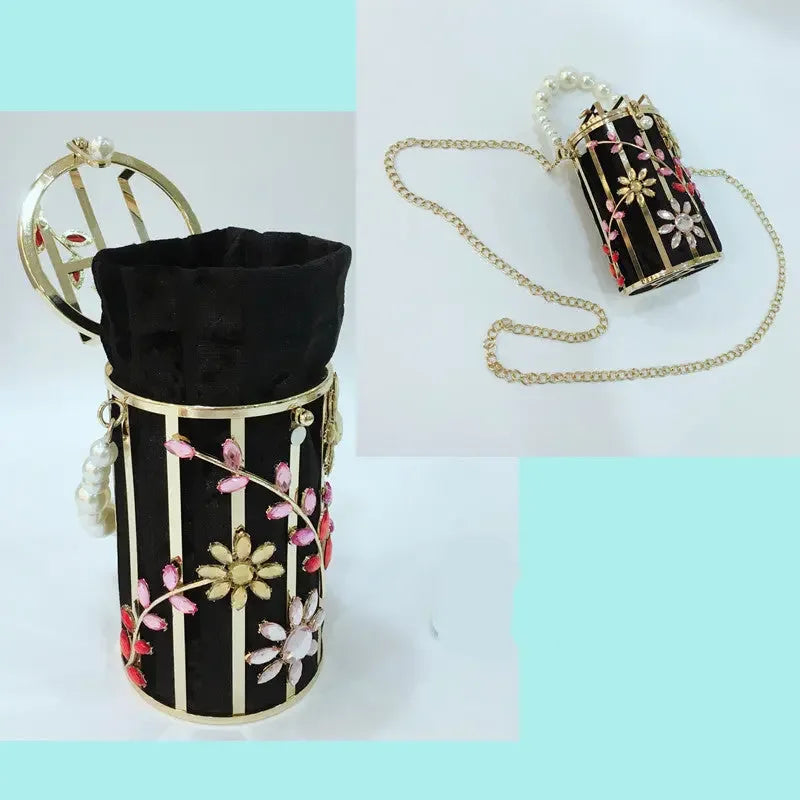 Crystal Flowers Evening Bag Women Luxury Designer Metallic Bags - CRYSTALOIL