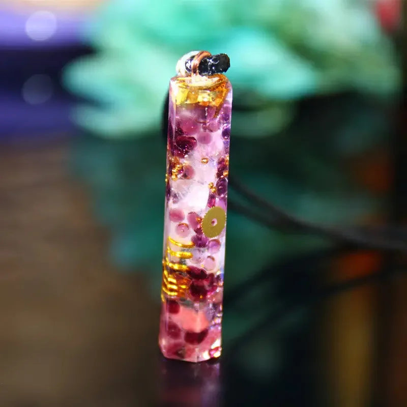 AURA REIKI Orgonite Energy Pendant Transfer Natural Crystal Sweater Chain Men And Women Necklace - CRYSTALOIL