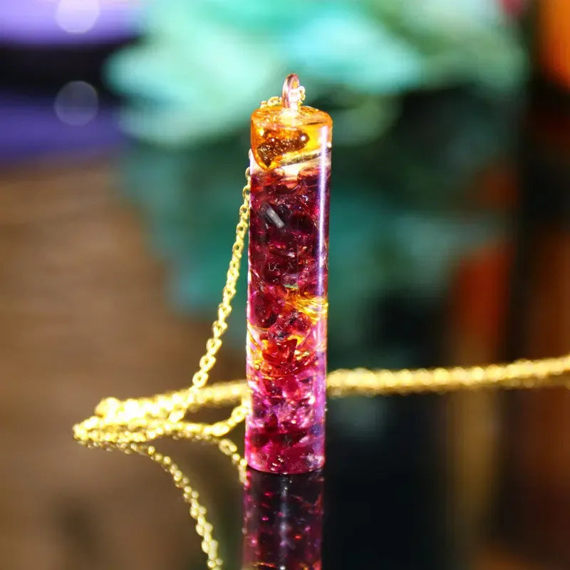 AURA REIKI Orgonite Energy Pendant Transfer Natural Crystal Sweater Chain Men And Women Necklace - CRYSTALOIL