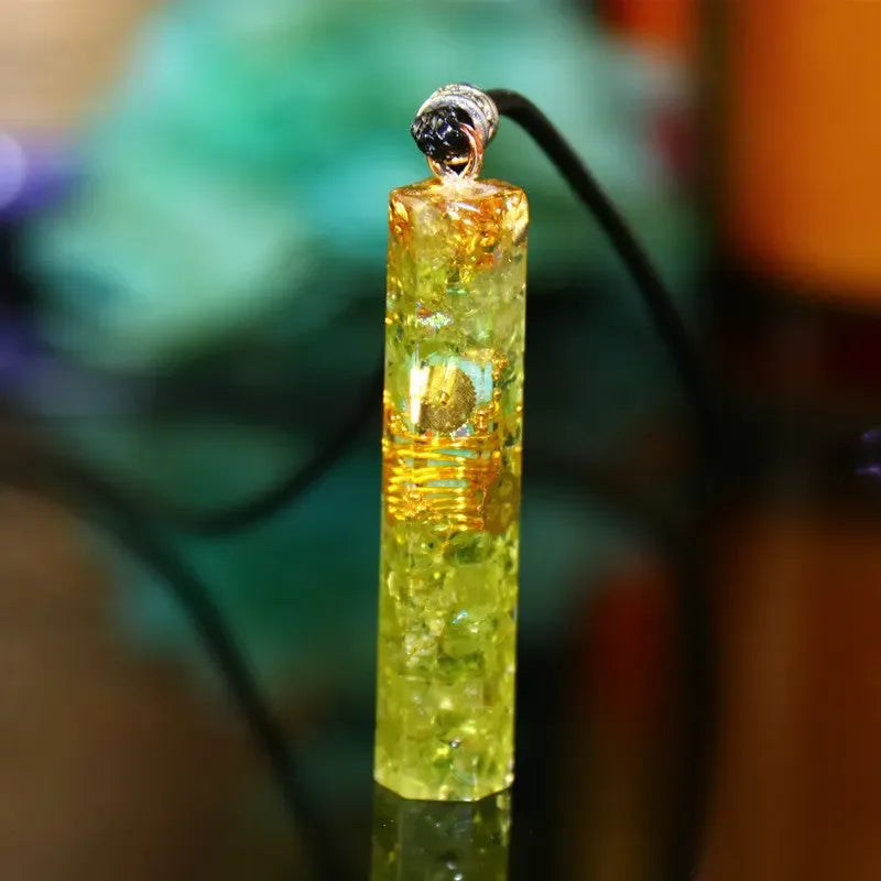 AURA REIKI Orgonite Energy Pendant Transfer Natural Crystal Sweater Chain Men And Women Necklace - CRYSTALOIL