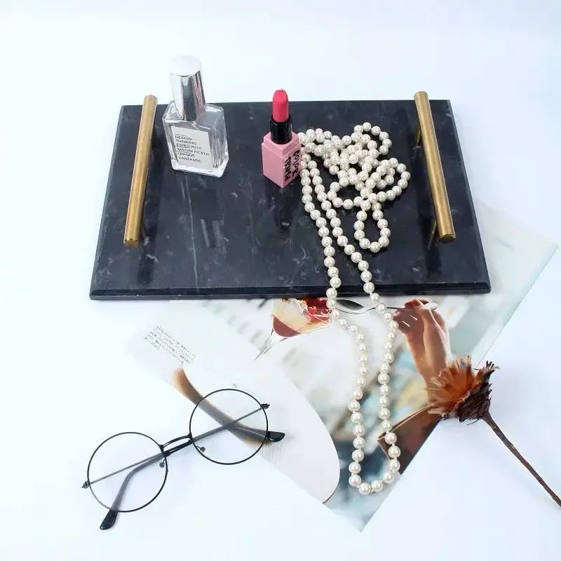 Marble Dessert Pastry Tray Display Tray Jewelry Storage Tray Tray Storage Tray - CRYSTALOIL