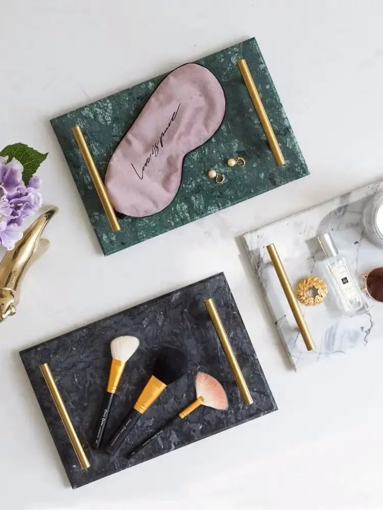 Marble Dessert Pastry Tray Display Tray Jewelry Storage Tray Tray Storage Tray - CRYSTALOIL