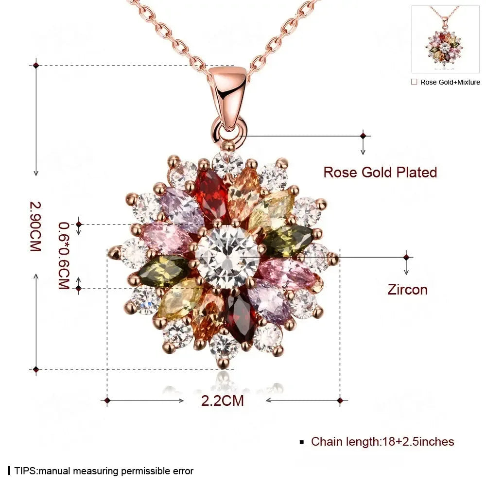 Crystal flower necklace - CRYSTALOIL