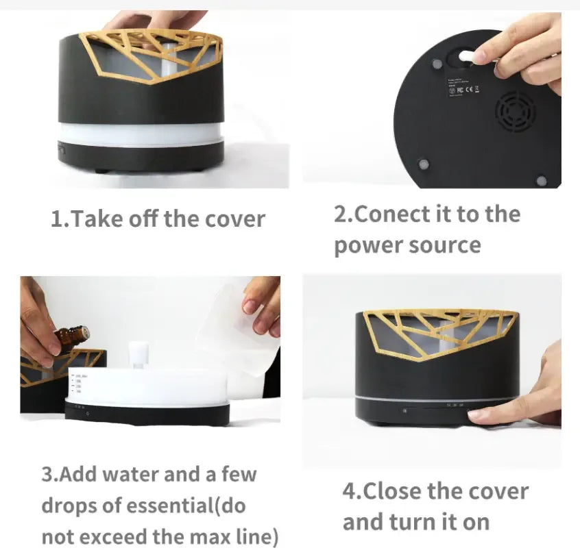 New Wood Grain Aromatherapy Machine Essential Oil Diffuser - CRYSTALOIL