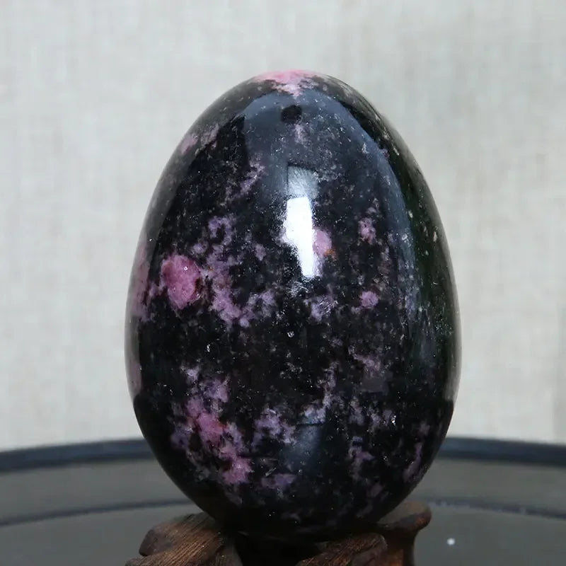 Natural Crystal Plum Tourmaline Stone Egg Ore Specimen Ornaments - CRYSTALOIL