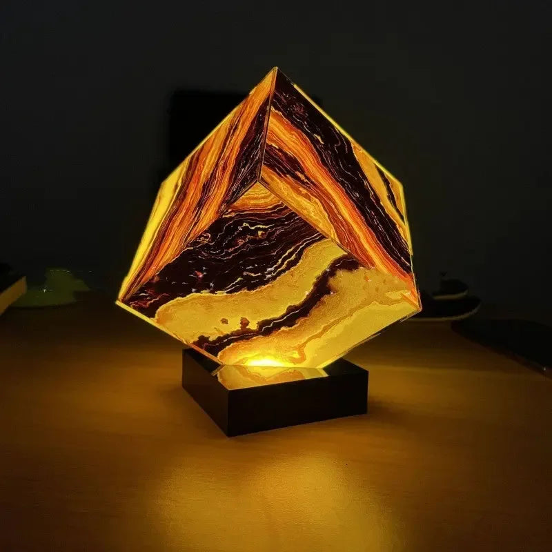 Agate Marble Volcano Lamp - CRYSTALOIL