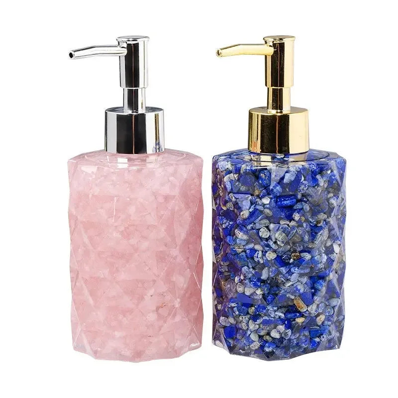 Natural Crystal Tumble Stones Soap Storage Bottle - CRYSTALOIL