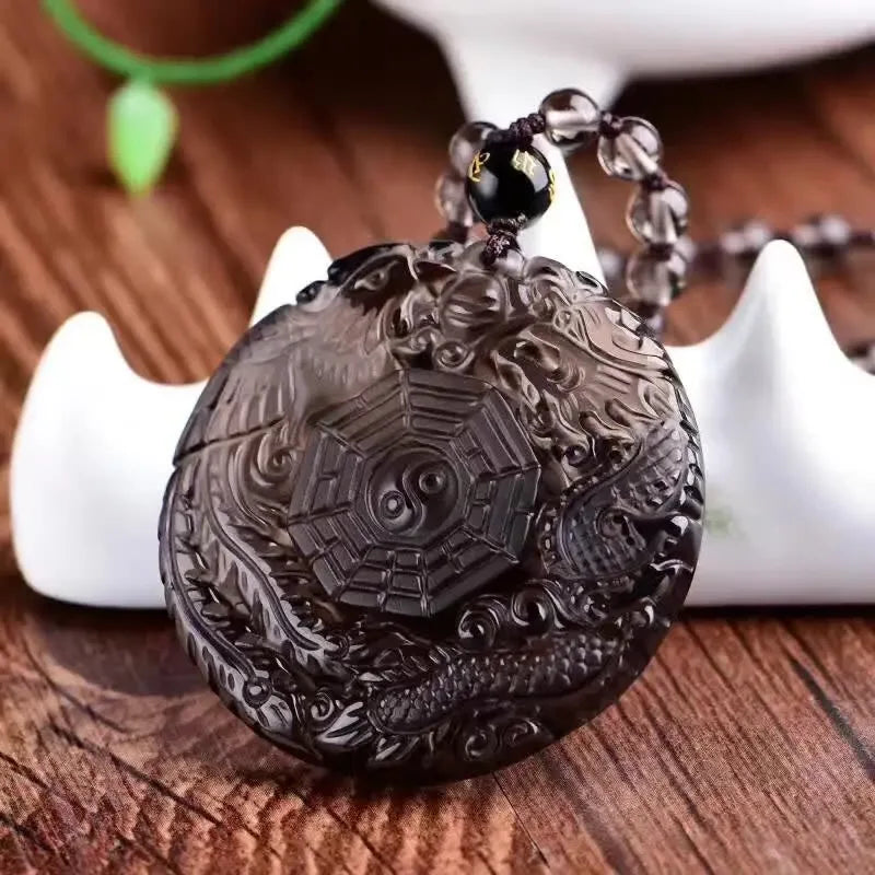 Obsidian pendant necklace - CRYSTALOIL