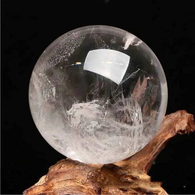 Natural White Quartz Crystal Ball Home Decoration, Transform your space with the enchanting allure of our Natural White Quartz Crystal Ball. - CRYSTALOIL
