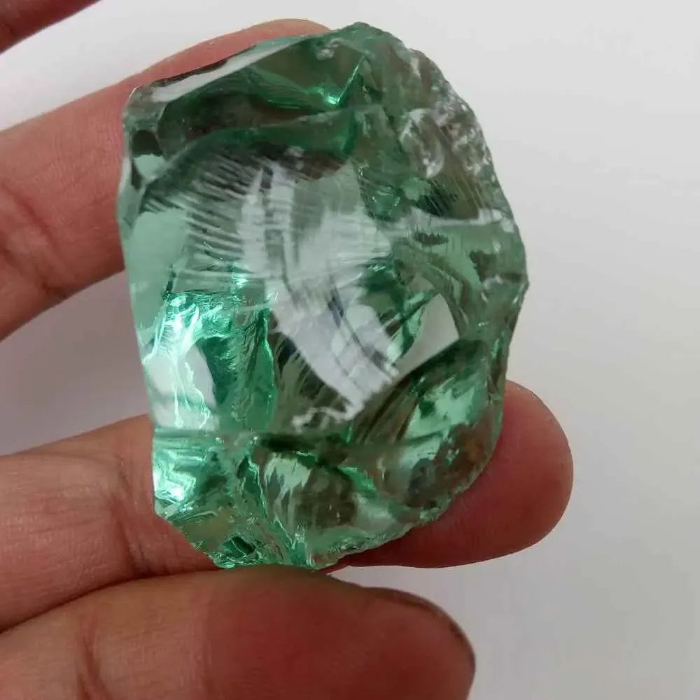 Natural White Green Agate Crystal rough stone - CRYSTALOIL