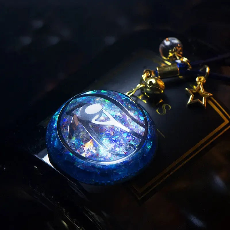 Original Mandala Meditation Necklace Meditation Pendant Blue Crystal - CRYSTALOIL