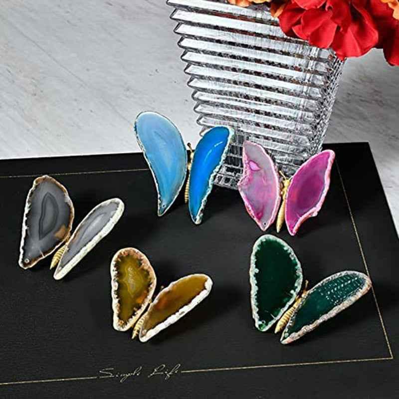 Natural Agate Butterfly Wings Light Luxury Mineral crystal decoration - CRYSTALOIL
