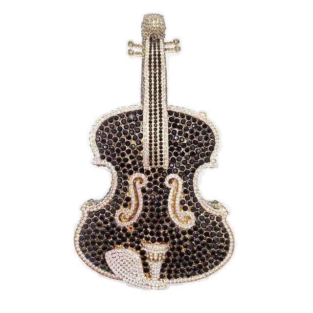 Amazing Luxury Violin Crystal Evening Bags Party Handbag, Amazing Crystal-Studded Luxury Violin Evening Bag - CRYSTALOIL