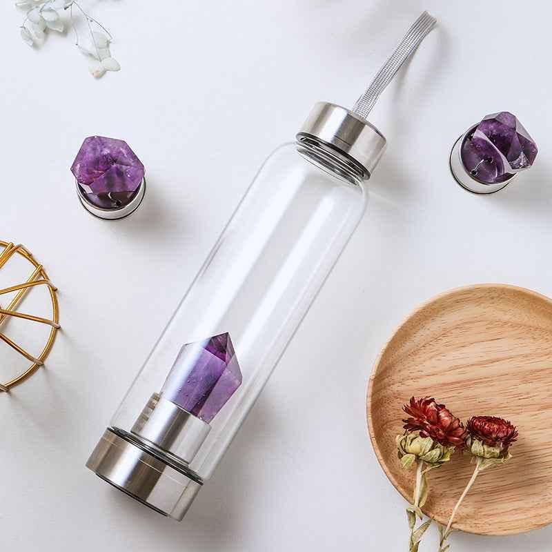 Natural Crystal Water Bottle for Enhanced Hydration and Energy Infusion - CRYSTALOIL