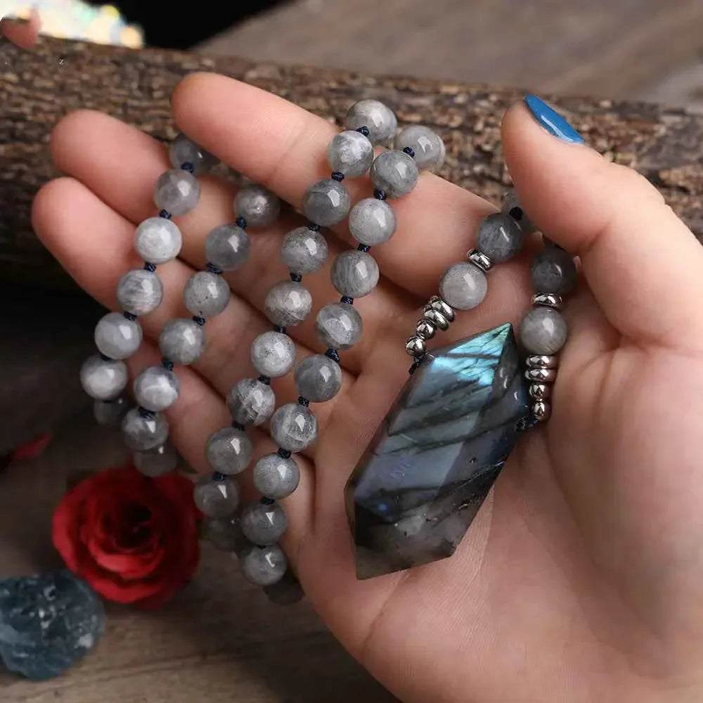 Handmade Labradorite Pendant Necklace - Unique Labradorite Pendant Jewelry - CRYSTALOIL