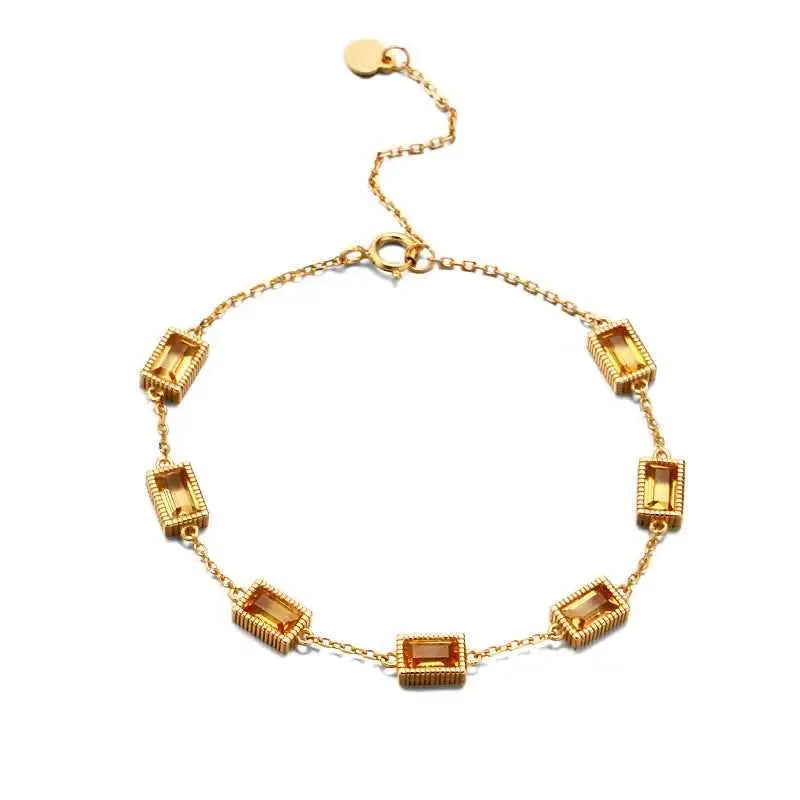 Natural Crystal Bracelet, A radiant blend of geometric elegance and natural allure, crafted with silver and adorned with vibrant crystals. - CRYSTALOIL