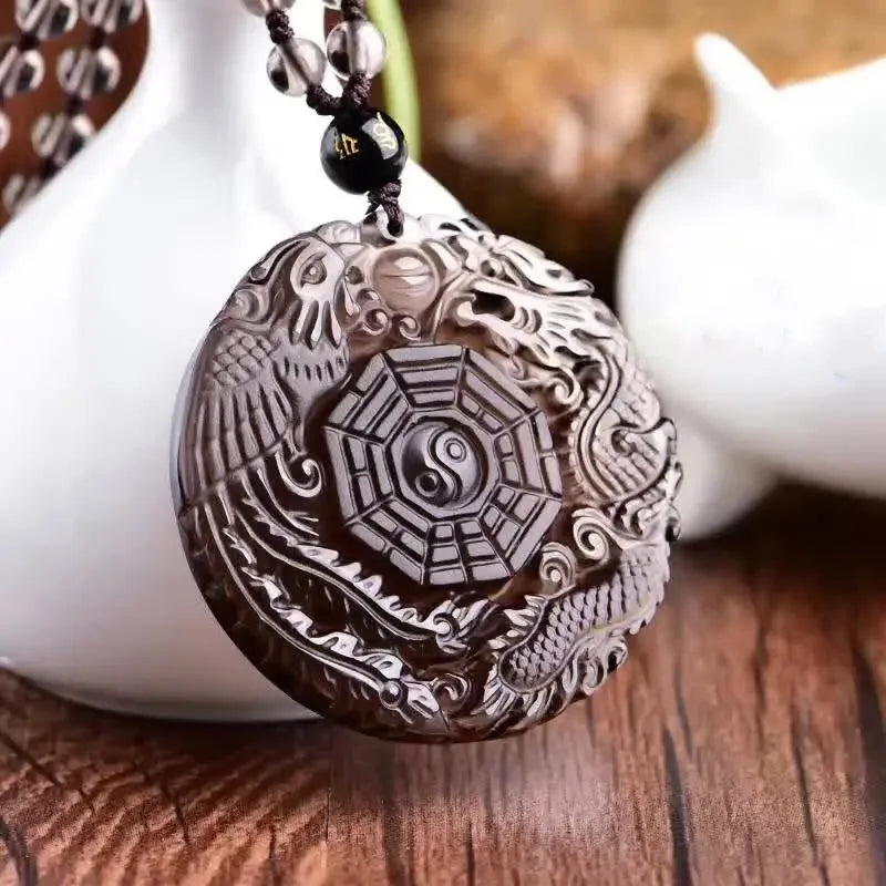 Obsidian pendant necklace - CRYSTALOIL