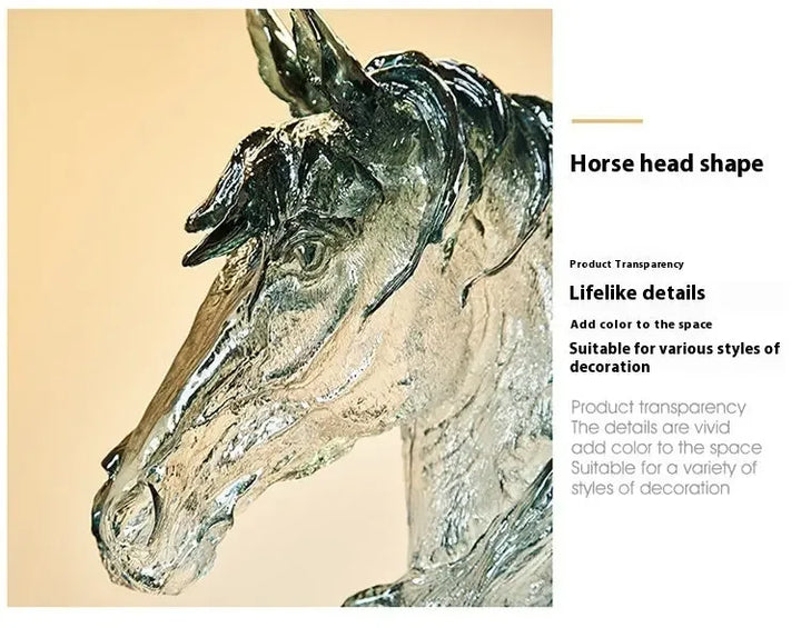 Horse Head Decoration Light Luxury High-end Crystal statue Wine Cabinet Decorations - CRYSTALOIL