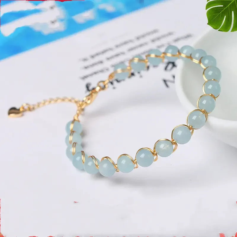 14K Gilded Winding Bracelet Crystal - CRYSTALOIL