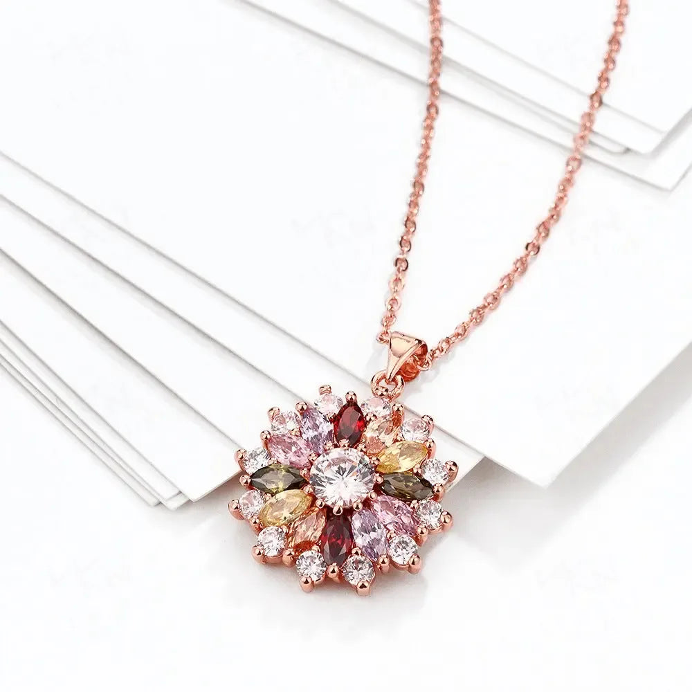 Crystal flower necklace - CRYSTALOIL