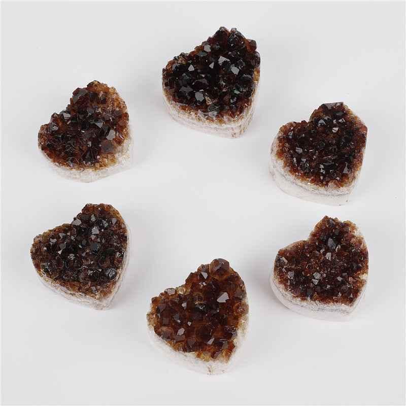 Natural Topaz QUARTZ Cluster Crystal Heart-shaped Crafts - CRYSTALOIL