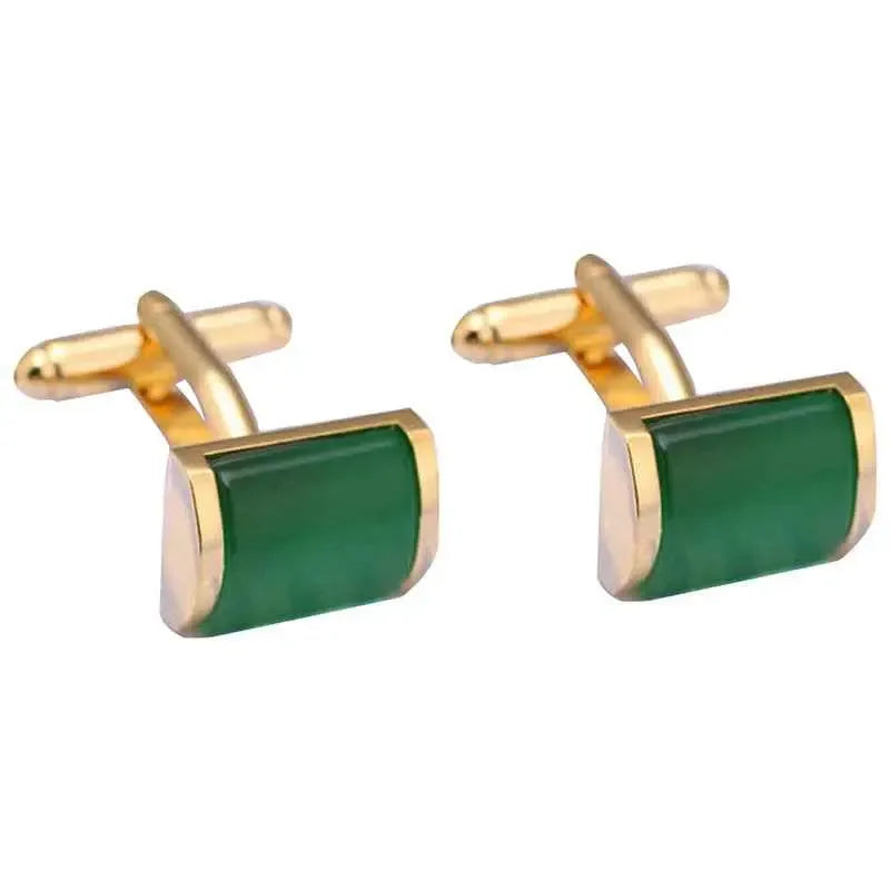 Fashion Emerald Green Opal Cufflink - CRYSTALOIL