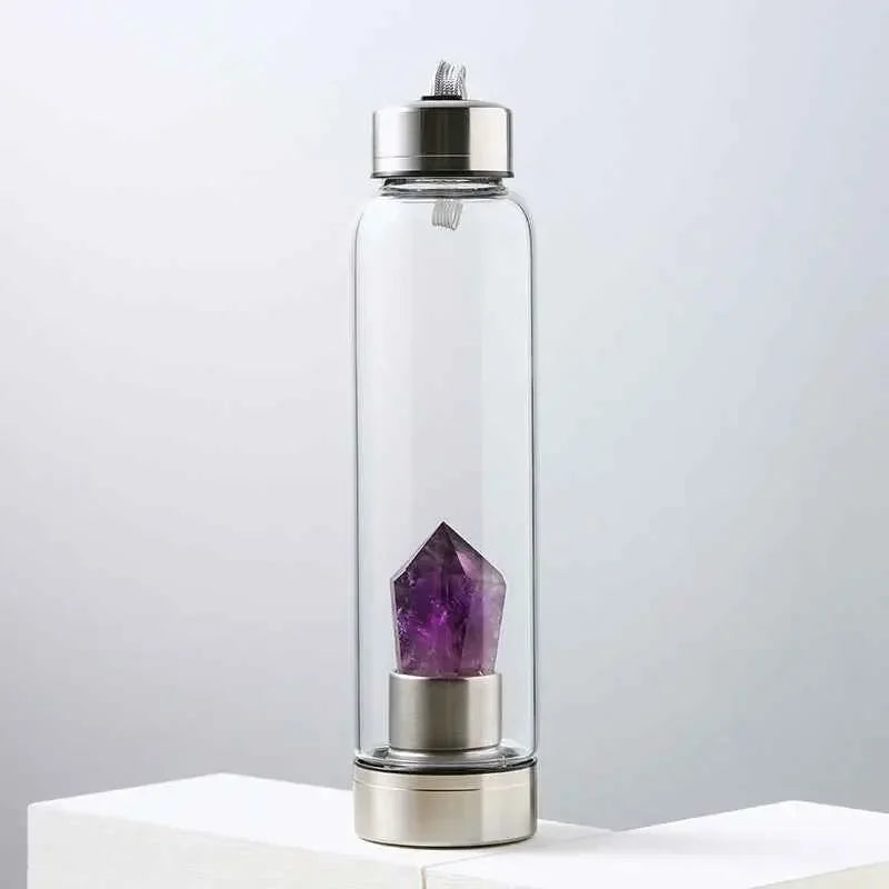 Natural Crystal Water Bottle for Enhanced Hydration and Energy Infusion - CRYSTALOIL