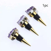 Natural Amethyst Crystal Wine Stopper - Elegant Wine Accessory for Gifts and Home Decor - CRYSTALOIL