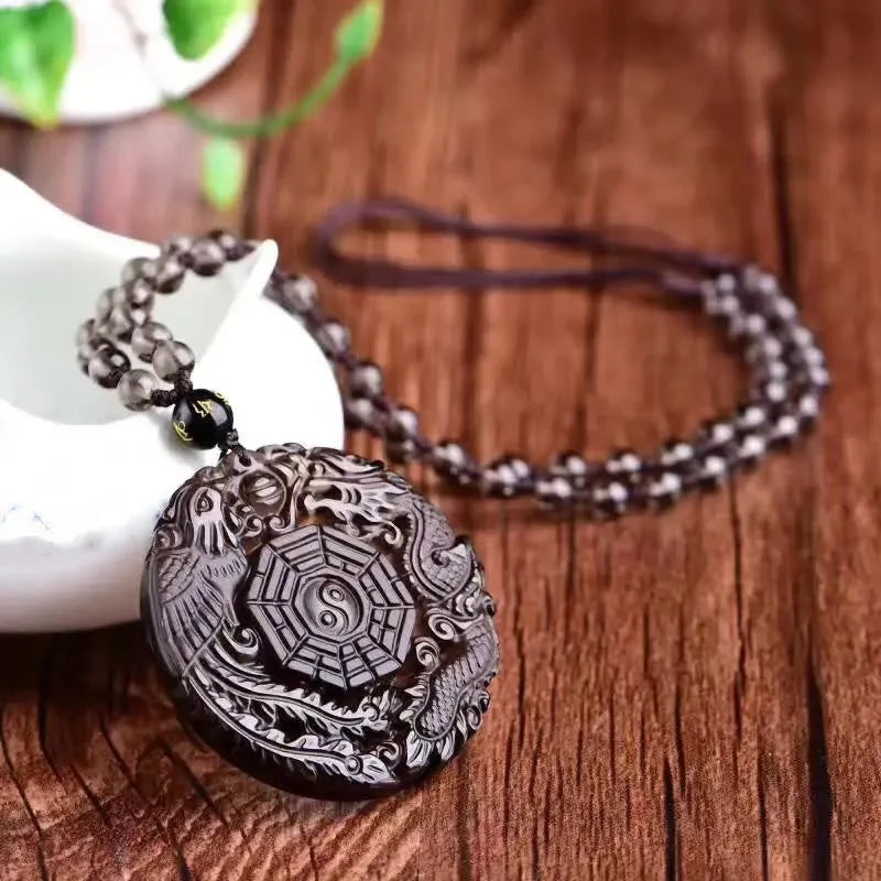 Obsidian pendant necklace - CRYSTALOIL