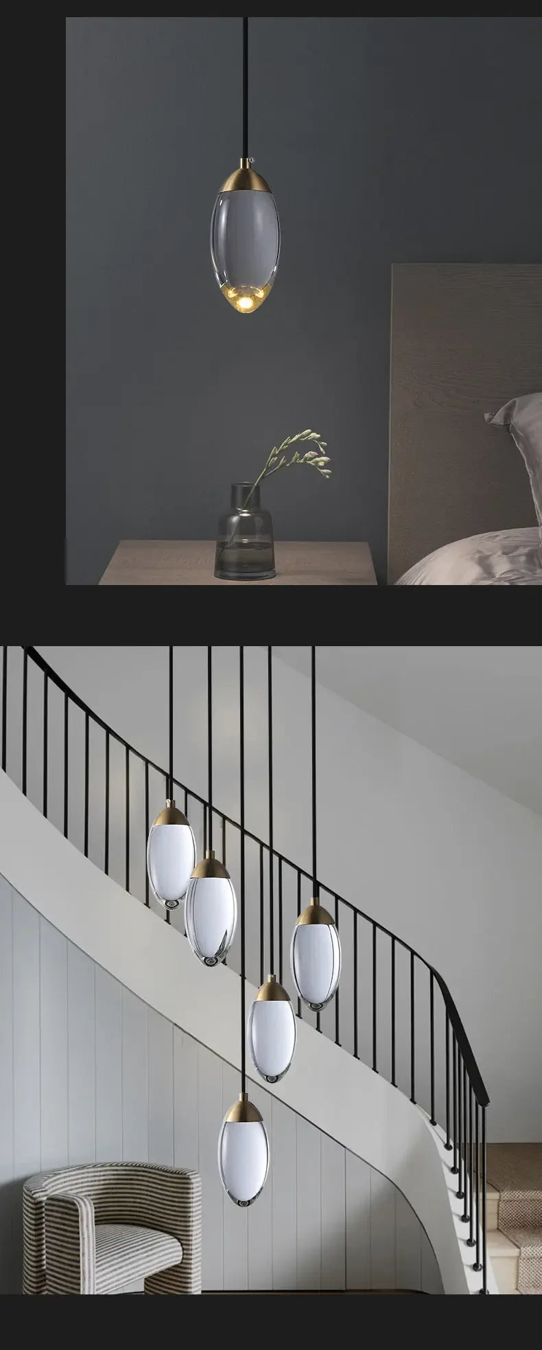 Postmodern All Copper Crystal Chandelier Bedroom - CRYSTALOIL