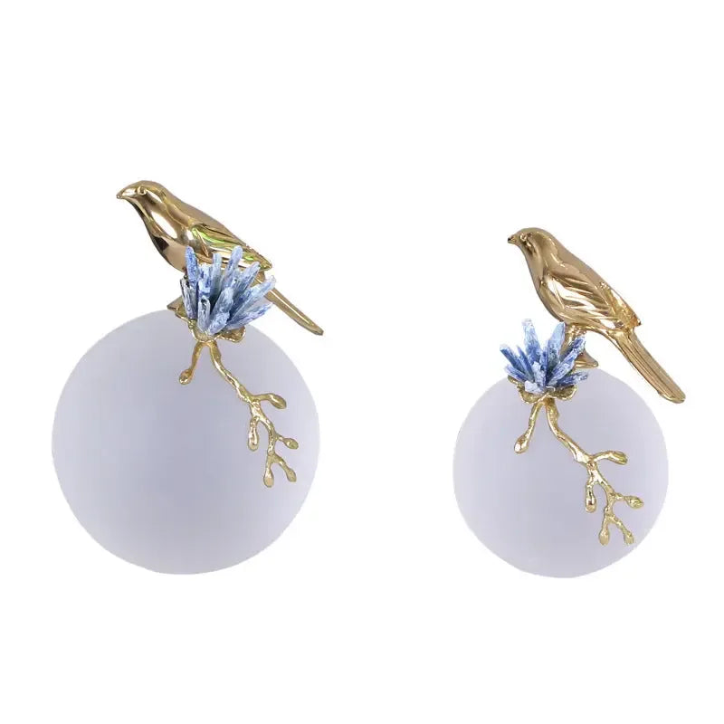Luxury Bird With Blue Natural Soft Frosted Crystal Stone decor - CRYSTALOIL