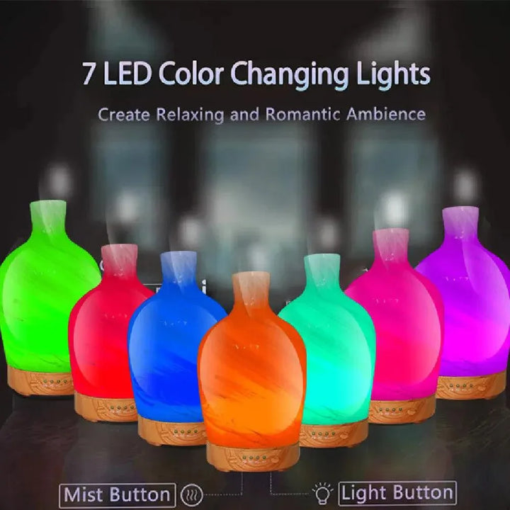 120 Ml3D Art Glass Aroma Diffuser Ultrasonic Humidifier - CRYSTALOIL